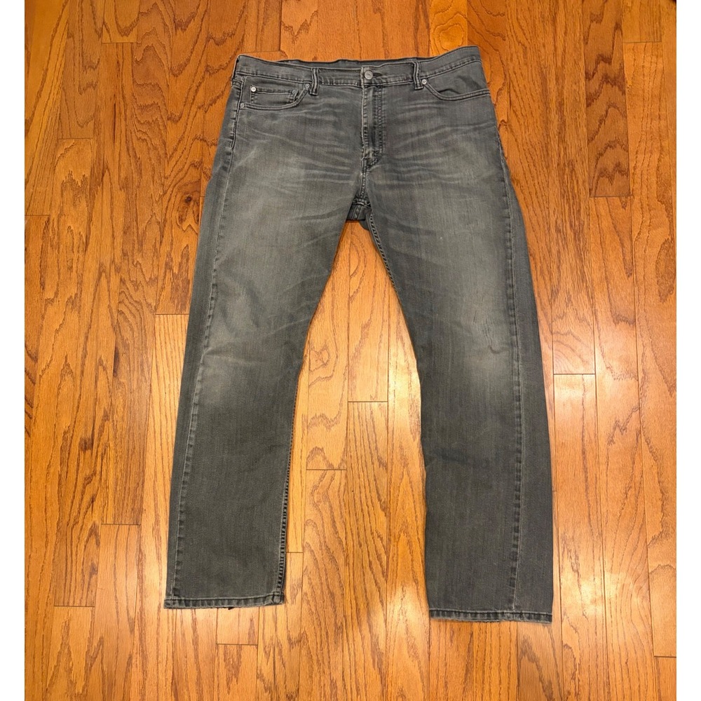 Levis 504 Regular Straight Fit Mens Grey Faded Denim Jeans 38x34